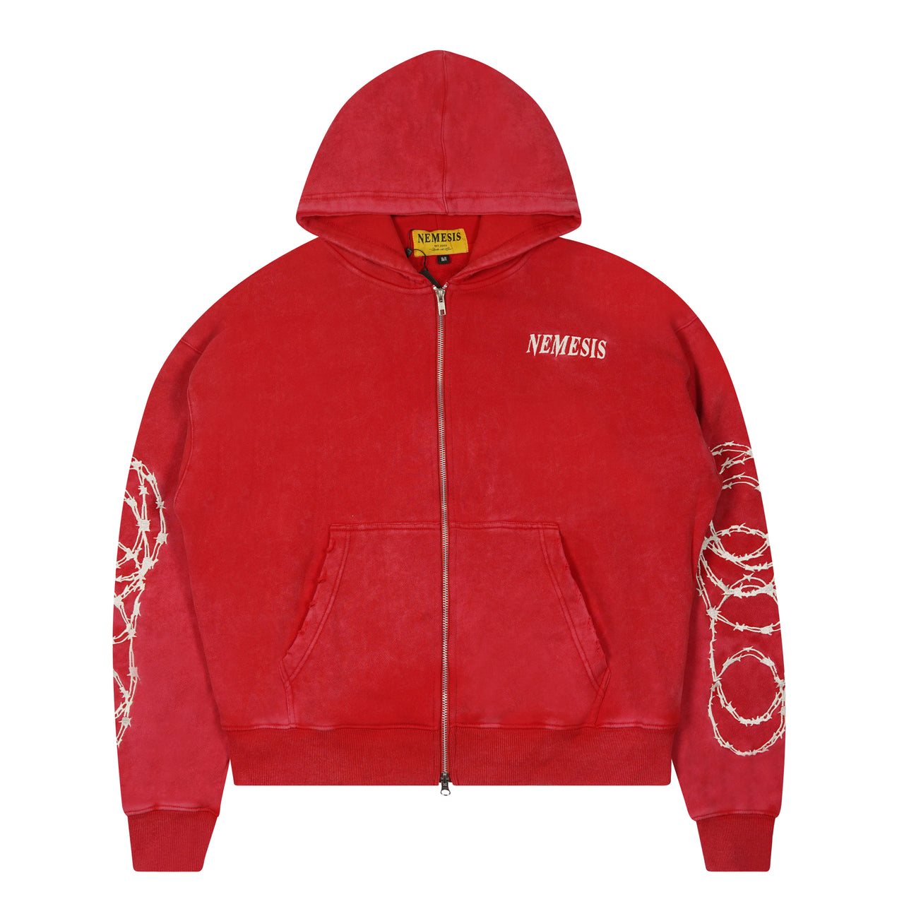 BARBED HOODIE WASHED RED