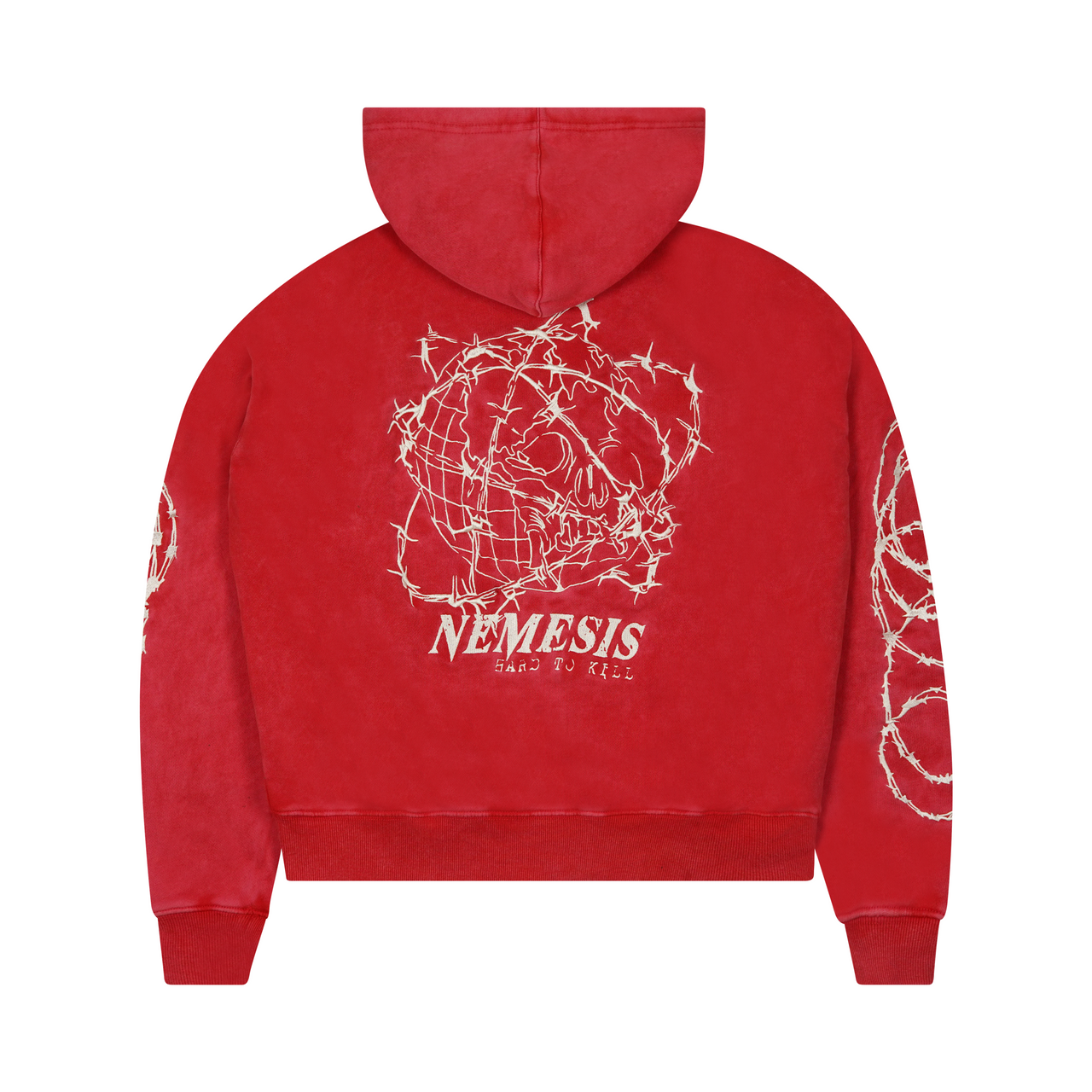 BARBED HOODIE WASHED RED