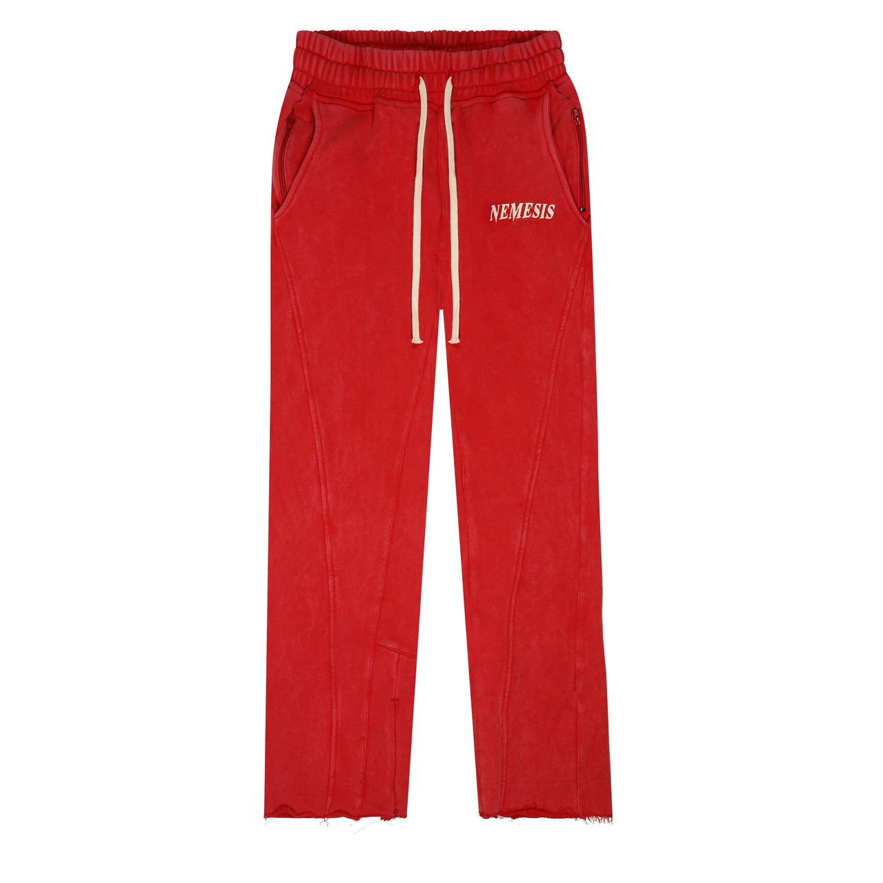 ZIP TERRYPANTS WASHED RED