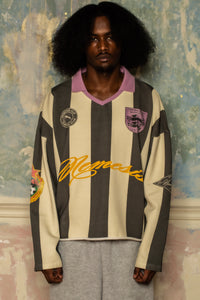 GLADIUS STRIPED LS JERSEY - OFF WHITE/BLK