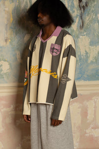 GLADIUS STRIPED LS JERSEY - OFF WHITE/BLK